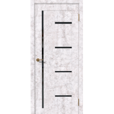 Дверь межкомнатная Дубрава Сибирь Флор АЗАЛИЯ бетон, стекло черное